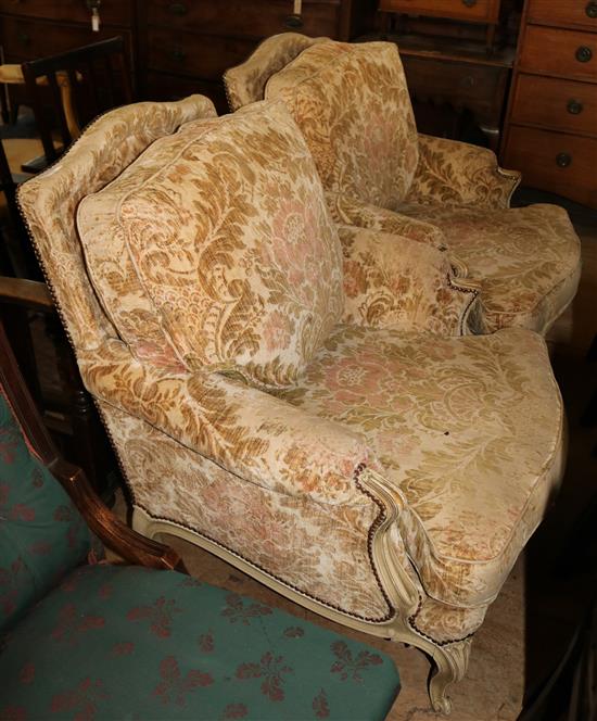 Pair French armchairs